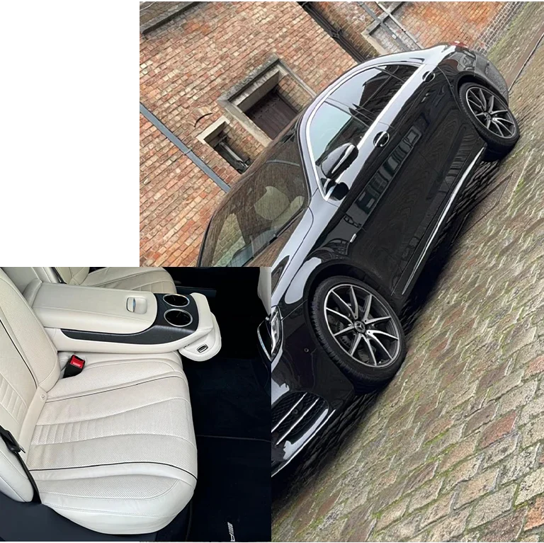 Cream leather interior detail of an Apex fleet Mercedes